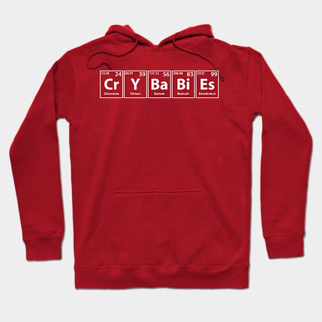 Crybabies (Cr-Y-Ba-Bi-Es) Periodic Elements Spelling Hoodie by cerebrands